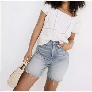 MADEWELL High Rise Mid Length Denim Jean Shorts